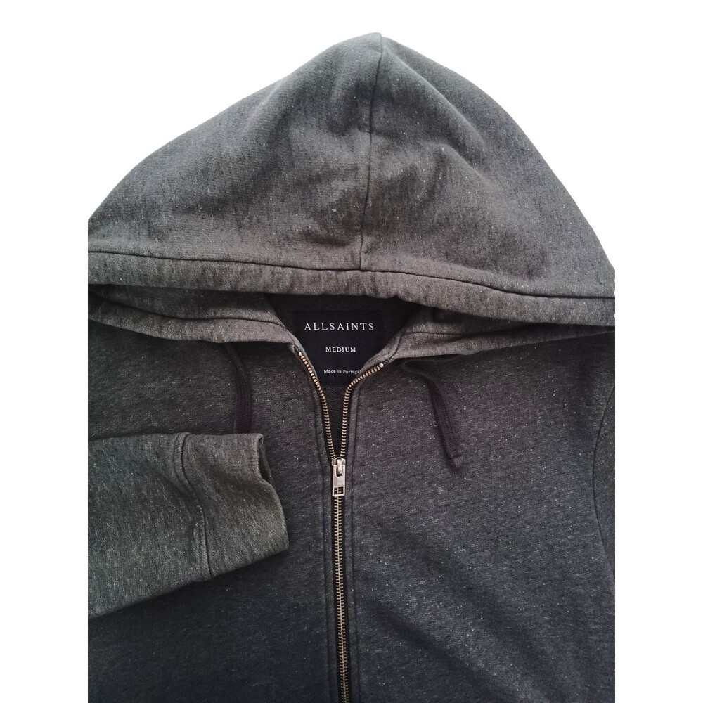 AllSaints‎ Full Zip Hoodie Medium Gray Men's Medium Neutral Lounge Casual